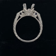 Load image into Gallery viewer, Diamond and Sapphire Semi-Mount Engagement Ring 14K White Gold
