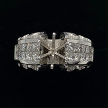 Load image into Gallery viewer, 1.49 Ct. Princess Cut Semi-Mount Engagement Ring 18K White Gold
