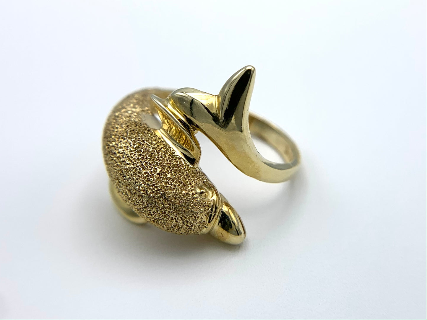 14K Yellow Gold Dolphin Ring