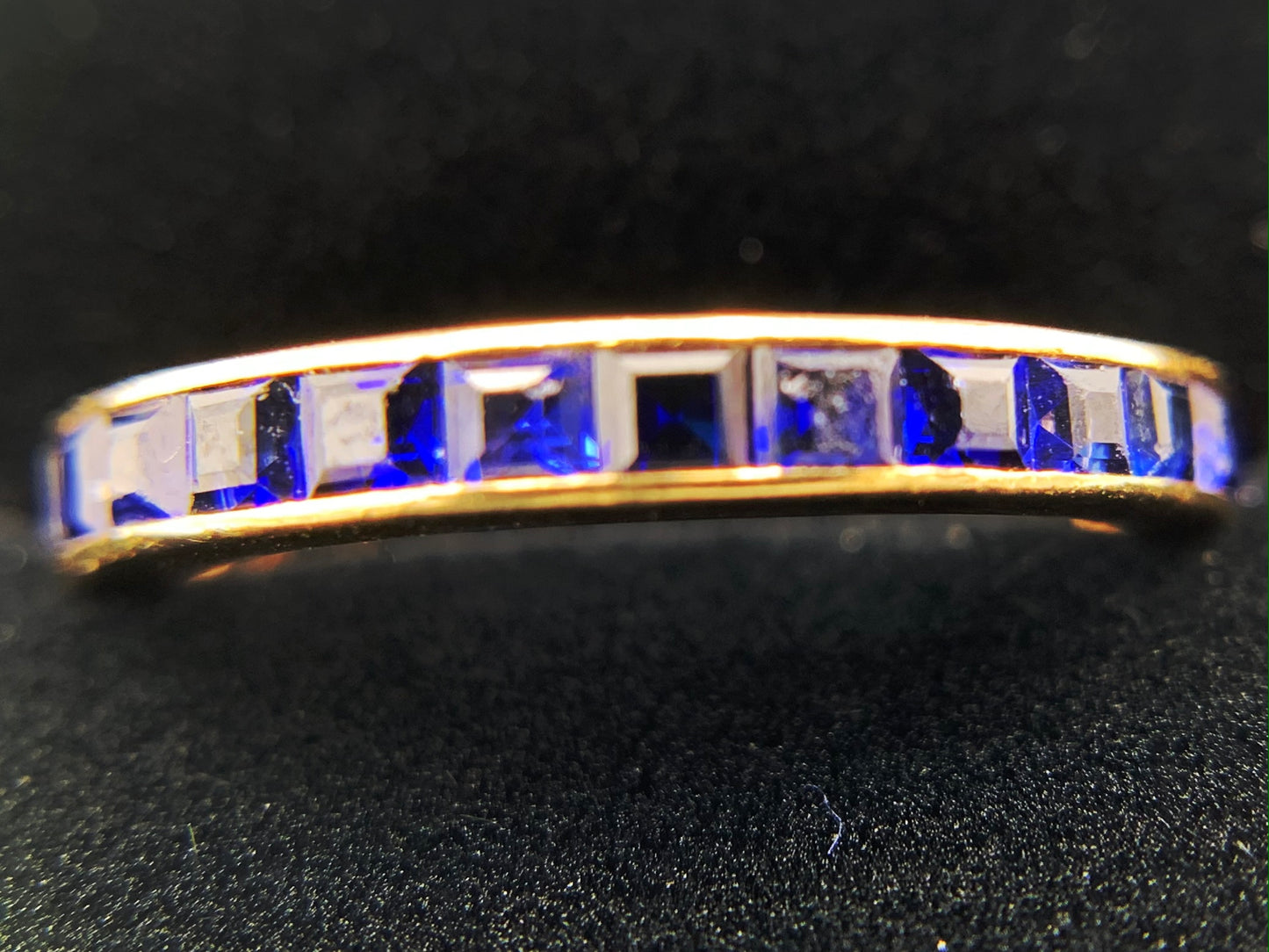 14K Yellow Gold Blue Sapphire Eternity Ring