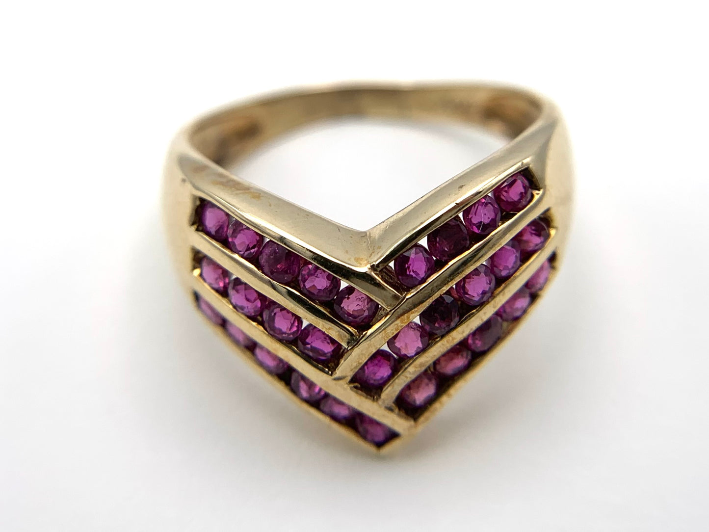 14K Yellow Gold Genuine Ruby Ring