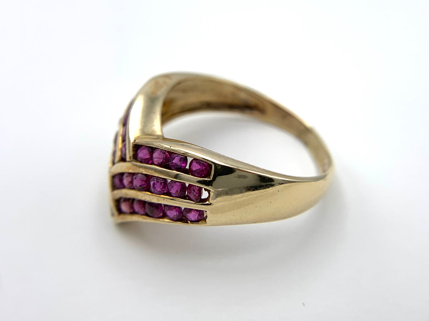 14K Yellow Gold Genuine Ruby Ring
