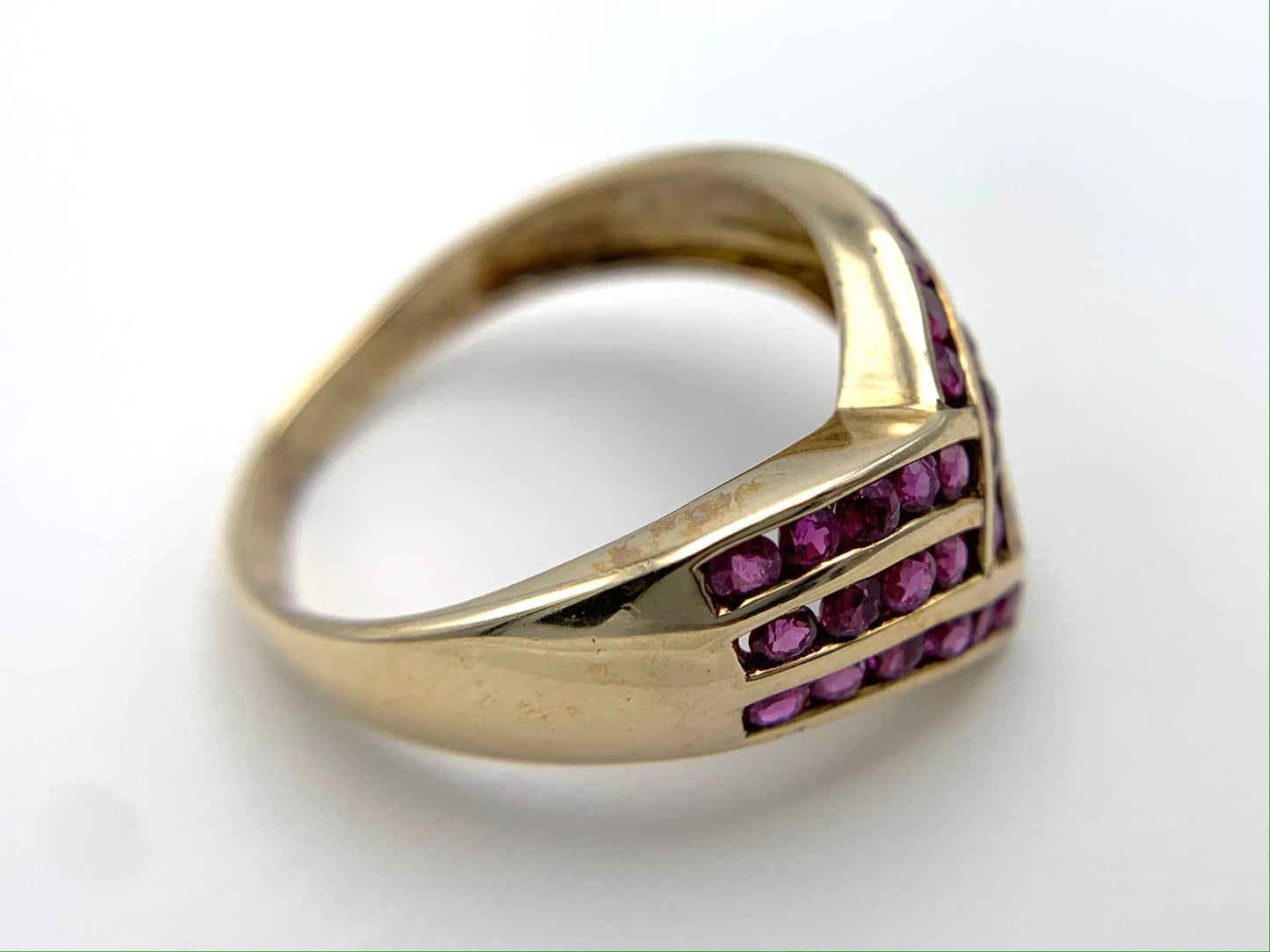 14K Yellow Gold Genuine Ruby Ring