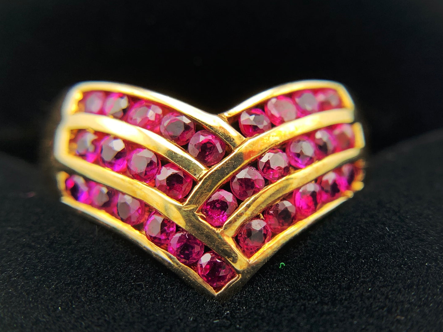 14K Yellow Gold Genuine Ruby Ring