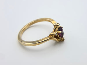 10K Yellow Gold Oval Ruby Ring