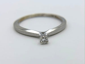 10K White Gold Small Diamond Promise Ring
