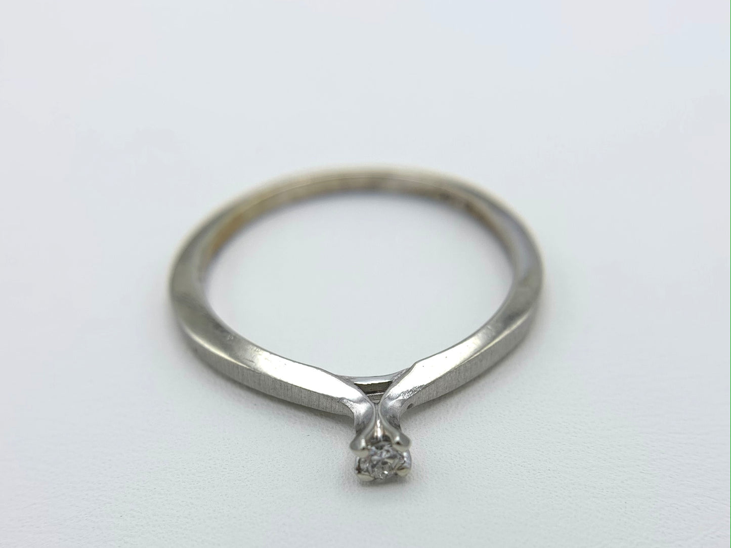 10K White Gold Small Diamond Promise Ring