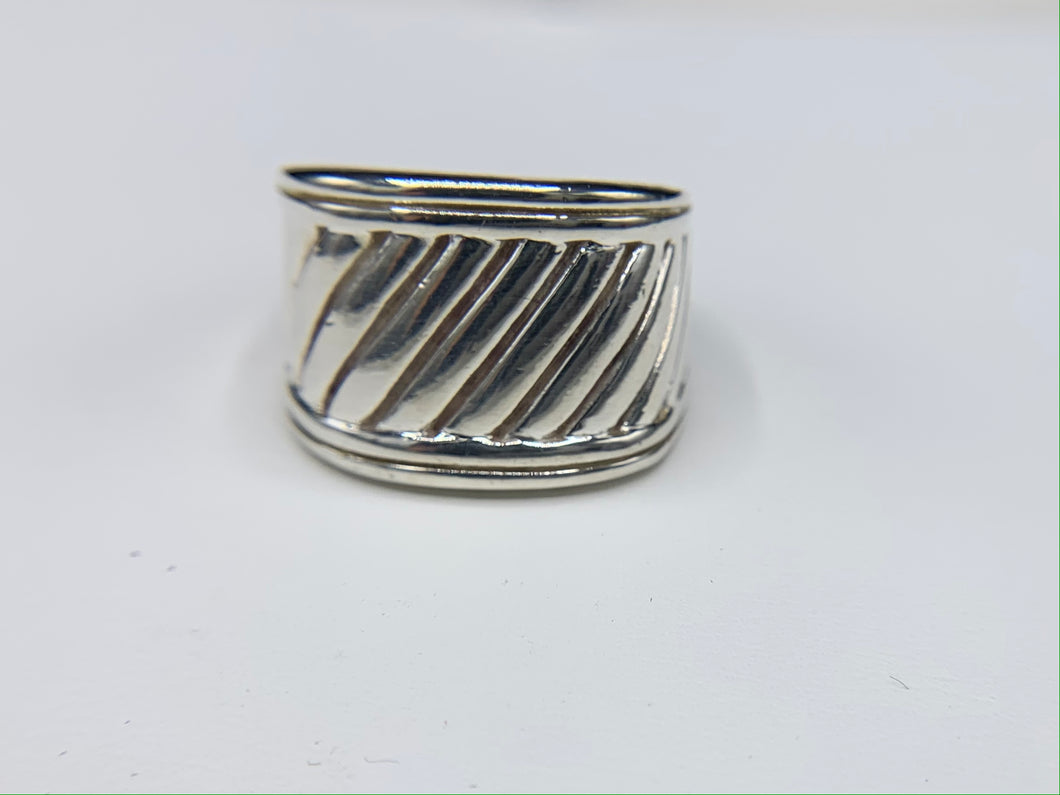 Sterling Silver Dome Rib Ring