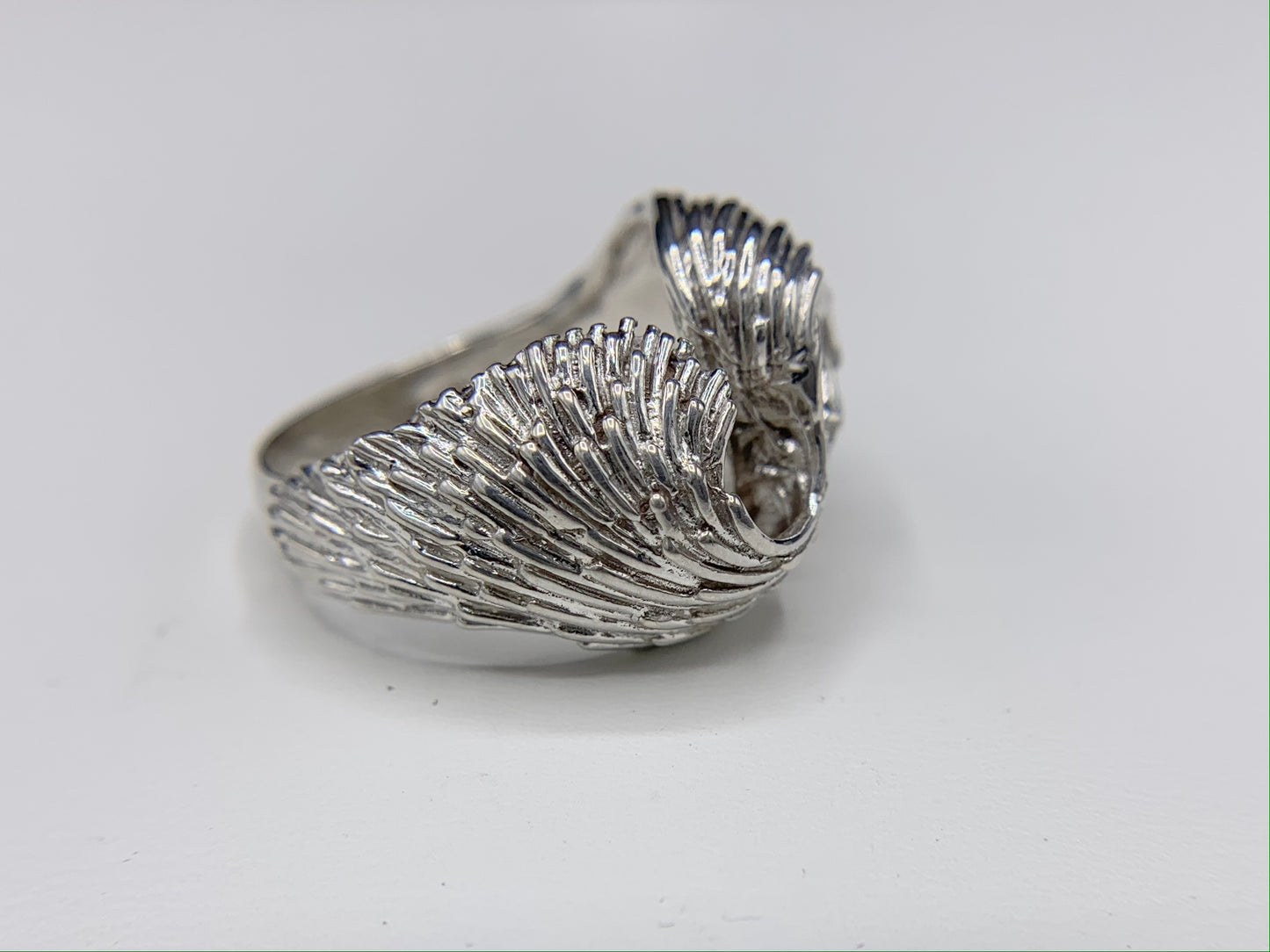 Sterling Silver S Wave Dome Rib Ring