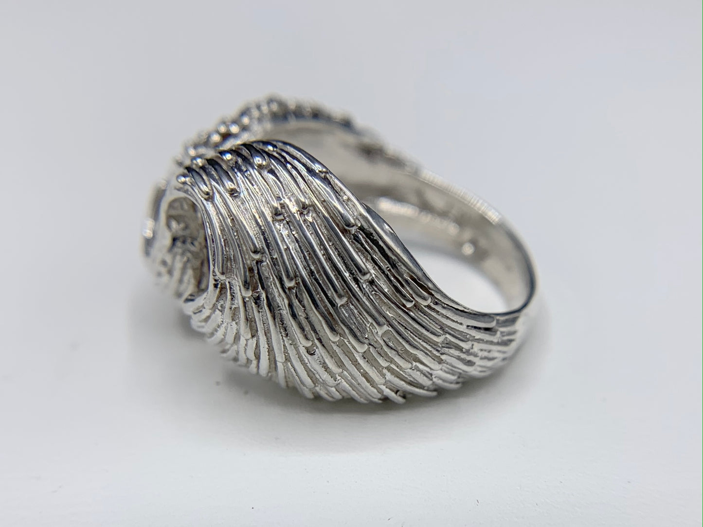 Sterling Silver S Wave Dome Rib Ring