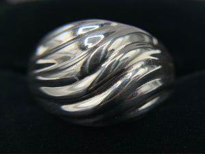 Sterling Silver Swirl Dome Rib Ring