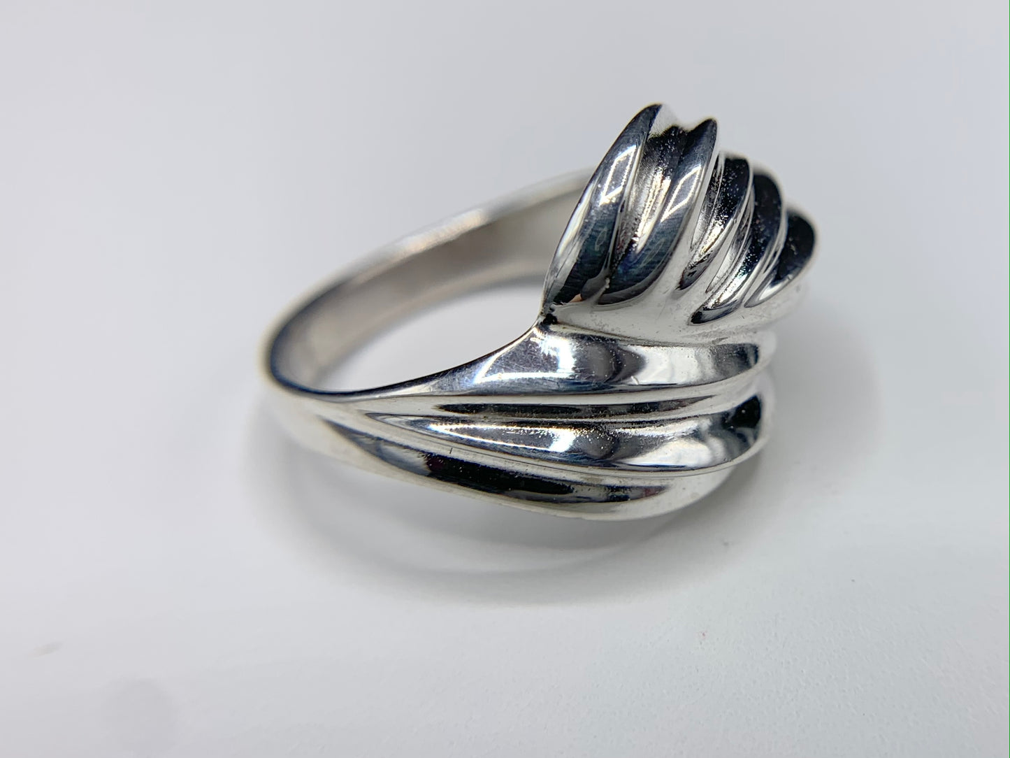 Sterling Silver Wave Dome Rib Ring