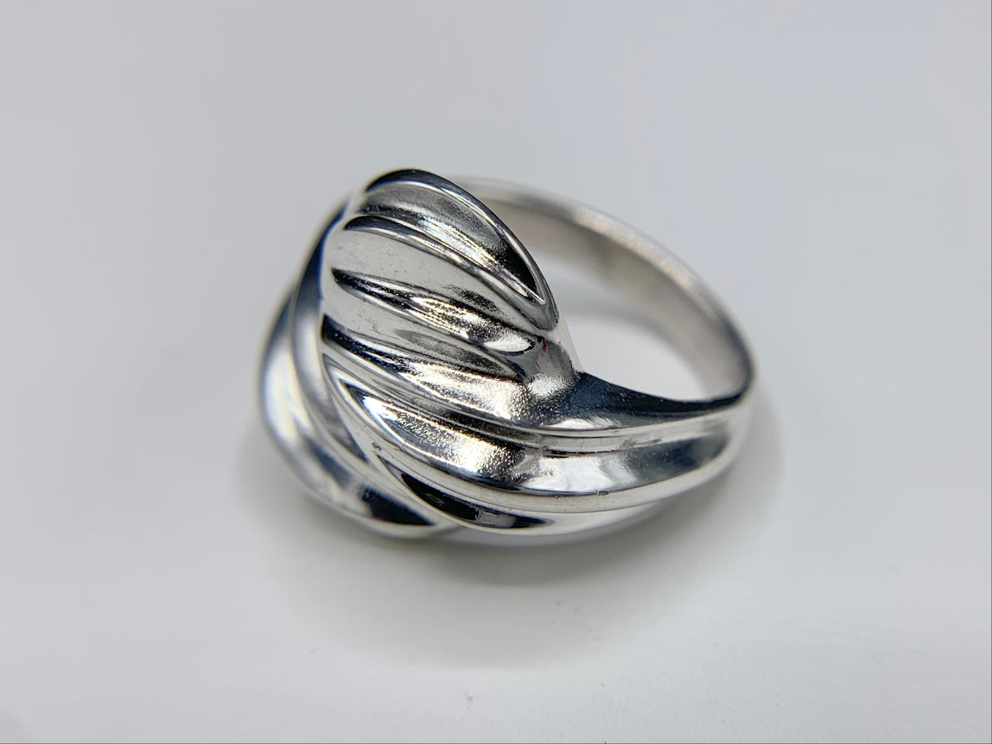 Sterling Silver Wave Dome Rib Ring