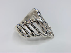 Sterling Silver 'Liquid Metal' Free Form Ring