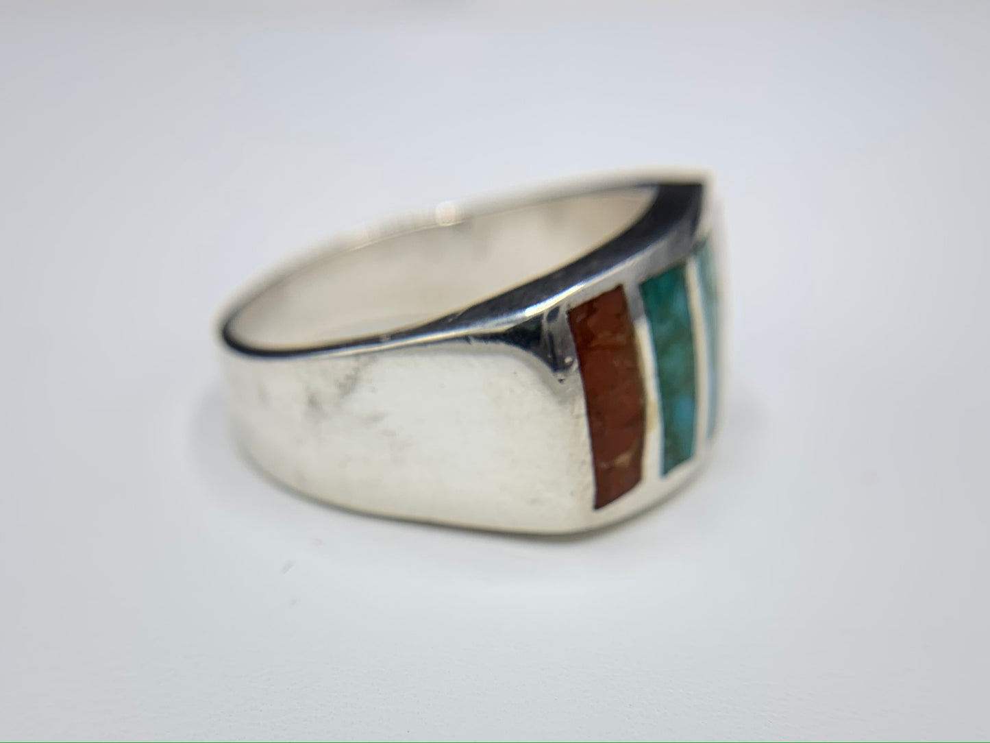 Sterling Silver Dome Ring with Colored Stones