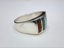 Load image into Gallery viewer, Sterling Silver Dome Ring with Colored Stones
