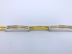 Sterling Silver and Gold Plated Two Tone Bracelet