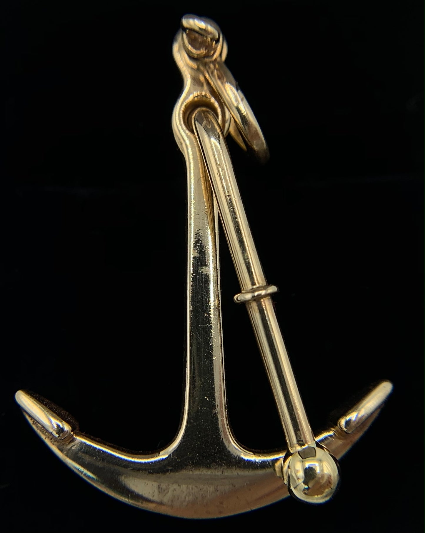 14K Yellow Gold Anchor Pendant