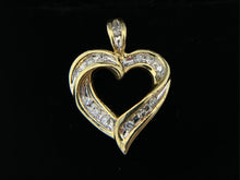 Load image into Gallery viewer, 10K Yellow Gold Diamond Heart Necklace Pendant
