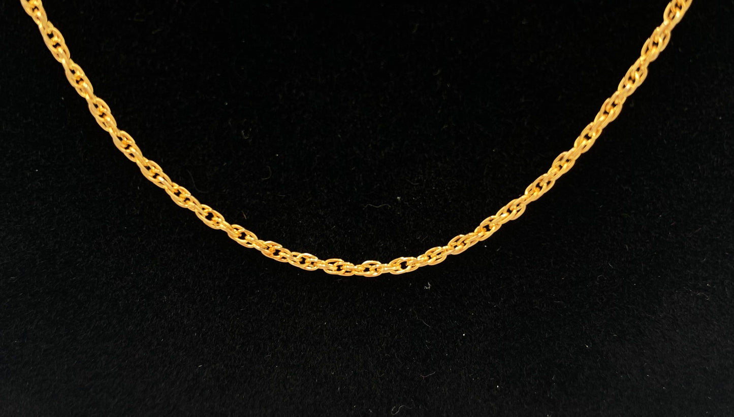 18 inch Gold Filled Small Rope Style Chain