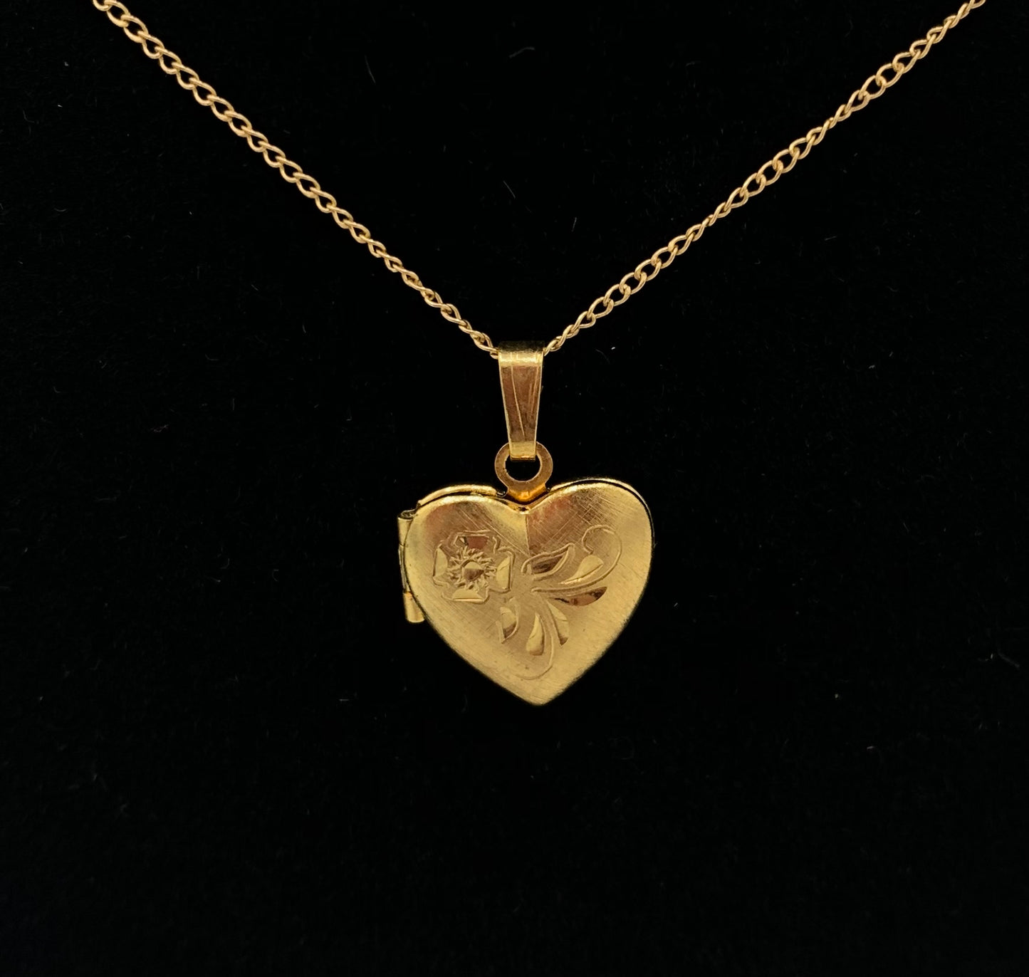 Heart Shaped Locket with Flower Design