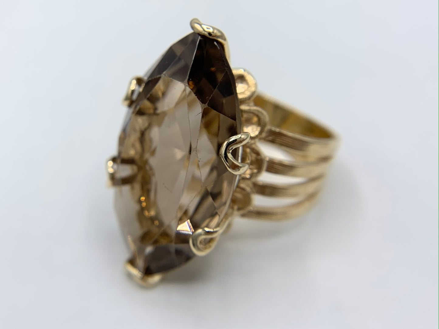 14K Yellow Gold Smoky Topaz Ring
