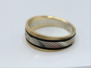 14K Yellow and White Gold Two Tone Women's Wedding Band