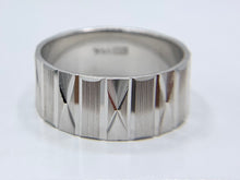 Load image into Gallery viewer, 14K White Gold Men&#39;s Wedding Band with &#39;X&#39; Pattern
