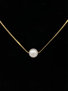 Floating Fresh Water Pearl "S" Chain Necklace