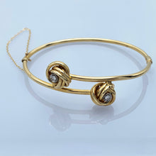 Load image into Gallery viewer, 14K Yellow Gold Two Knot Bracelet with Diamonds
