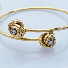 Load image into Gallery viewer, 14K Yellow Gold Two Knot Bracelet with Diamonds
