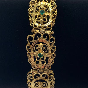 18K Yellow Gold and Emerald Bracelet