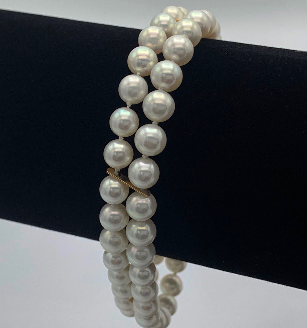Double Strand Cultured Pearl Bracelet