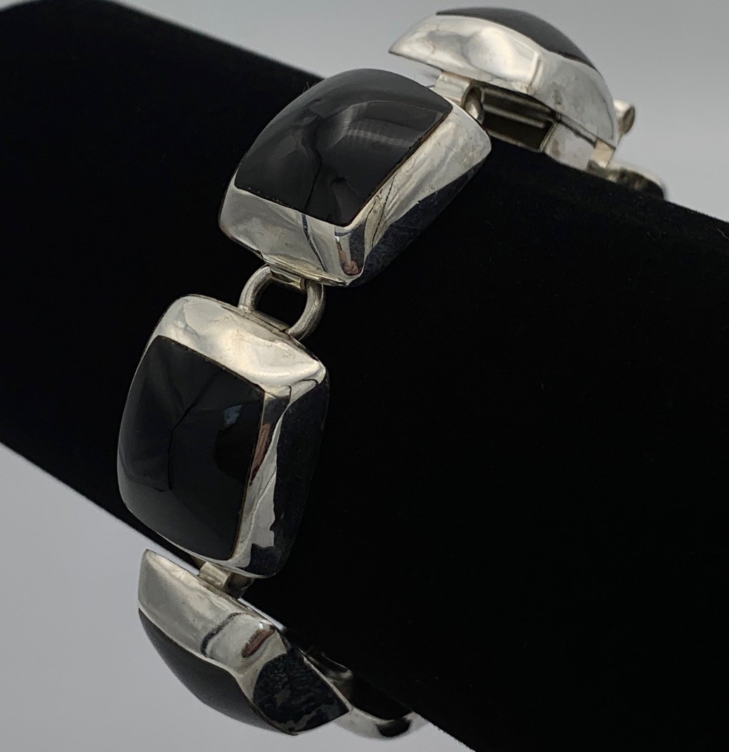 Sterling Silver Black Enamel Bracelet