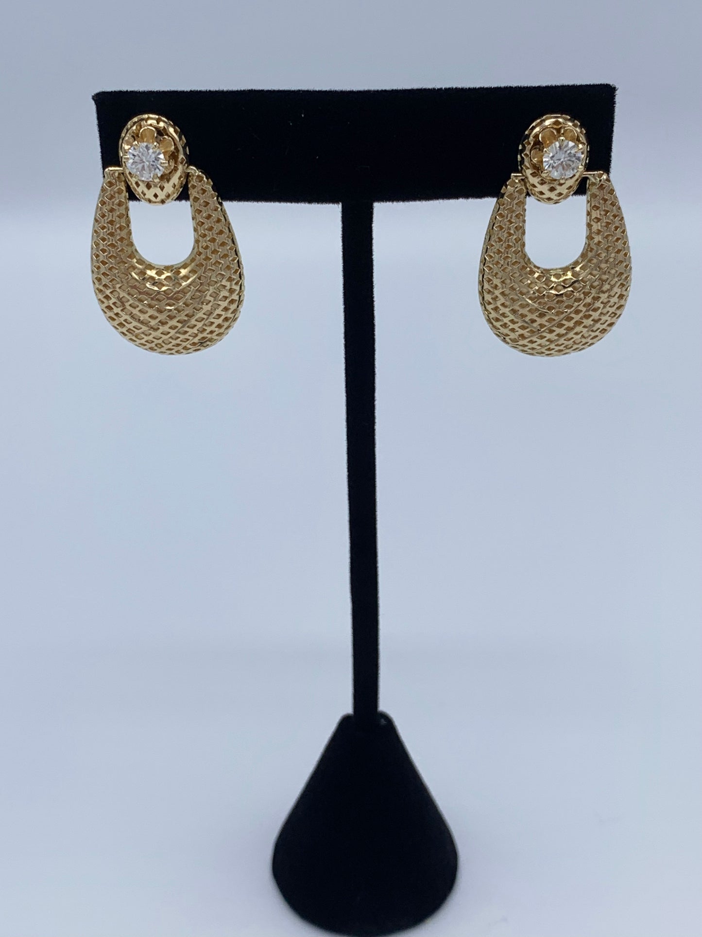 14K Yellow Gold Earring Door Knocker Converters