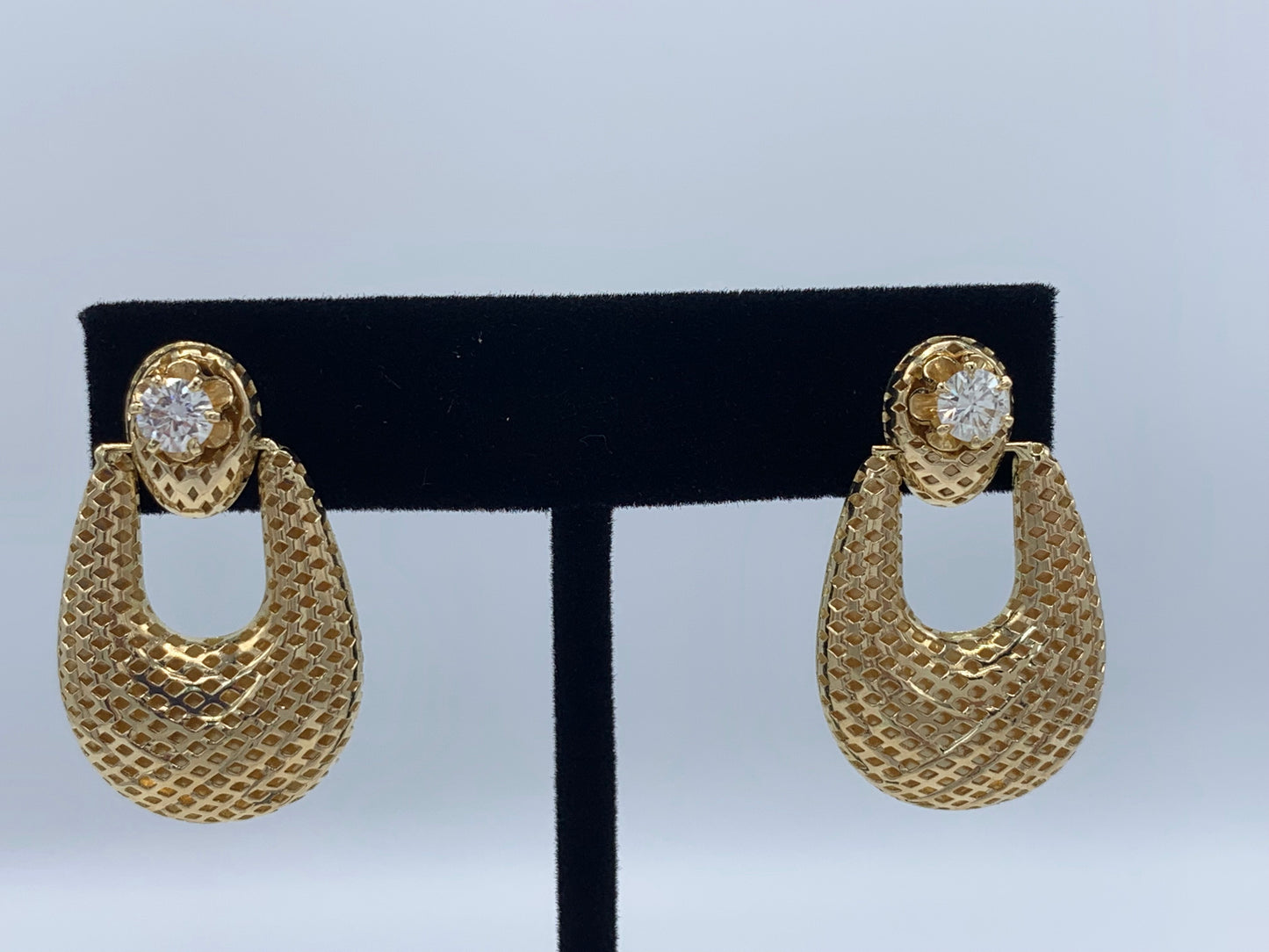14K Yellow Gold Earring Door Knocker Converters