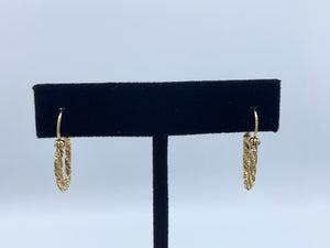 14K Yellow Gold Hoops with Twisted Design