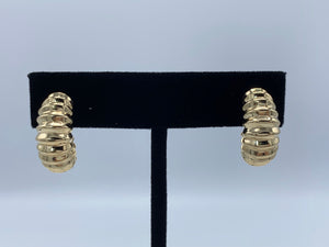 14K Yellow Gold French Back Loops with Shrimp Design