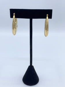 14K Yellow Gold Hoop Earrings with Shrimp Design