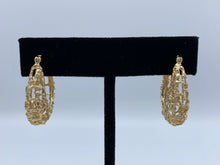 Load image into Gallery viewer, 14K Yellow Gold Hoop Free Form Earrings
