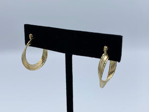 14K Yellow Gold Twist Hoop Earrings