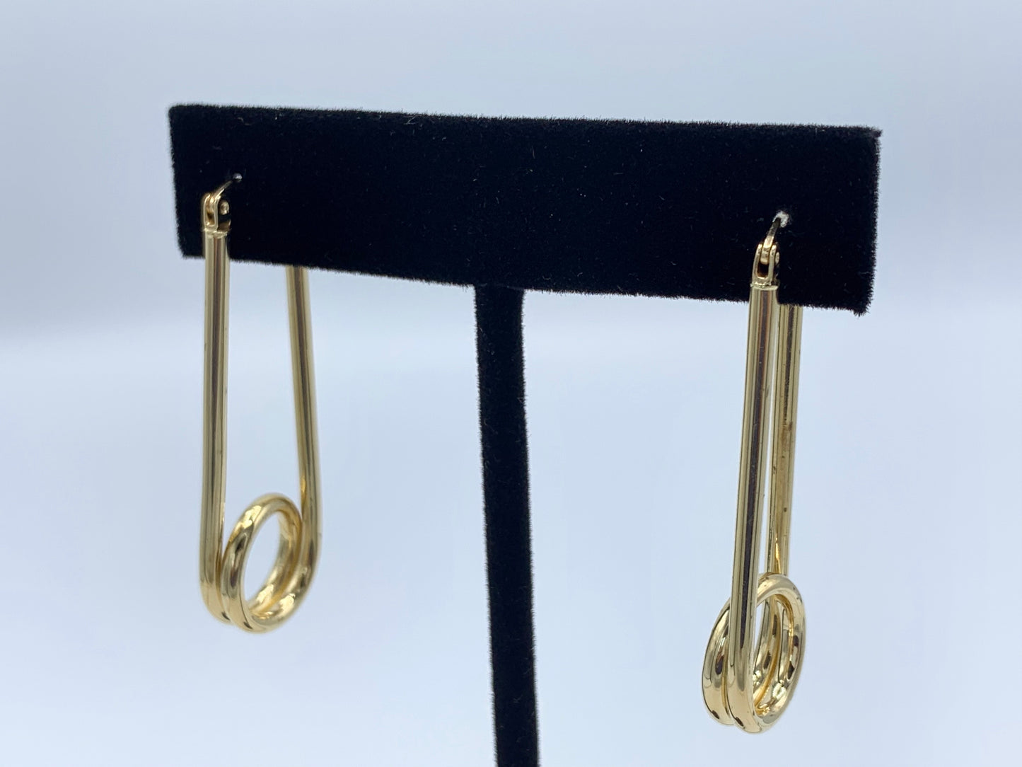 Dangling 14K Yellow Gold Hoop Earrings