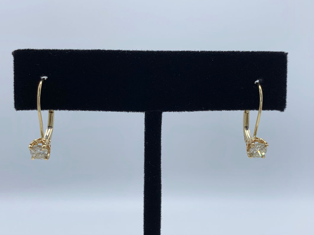 14K Yellow Gold .50 TCW Diamond Earrings