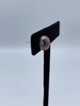 Load image into Gallery viewer, Black Dyed Button Pearl Earrings

