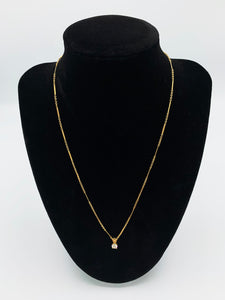 14K Yellow Gold 3/8 Ct Diamond Necklace