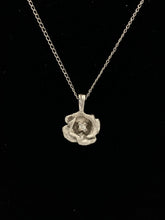 Load image into Gallery viewer, Estate 14K White Gold Diamond Rose Pendant
