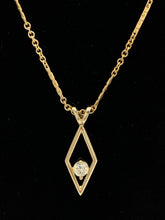 Load image into Gallery viewer, Estate 14K Yellow Gold Diamond Shaped 20pt Diamond Pendant
