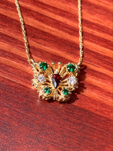 14K Yellow Gold Butterfly Necklace