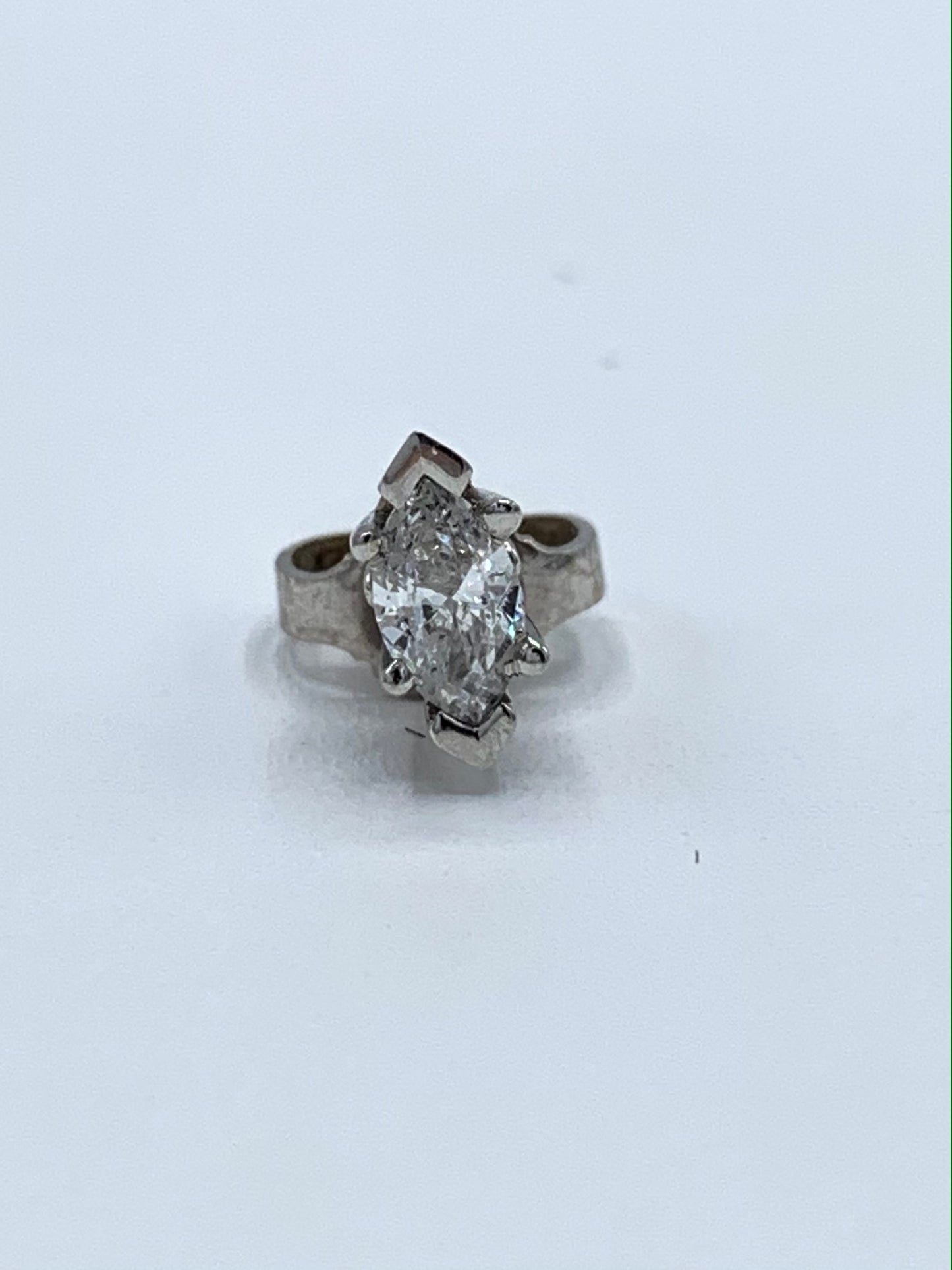 14K White Gold Marquise Diamond Earrings
