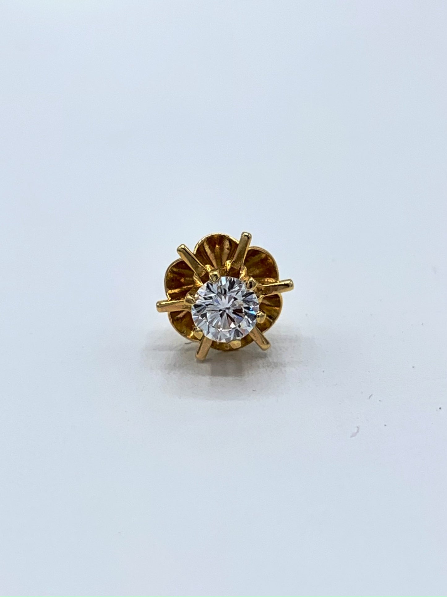 14K Yellow Gold Double Buttercup Diamond Stud Earrings